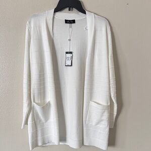 Melissa Paige White Open Front Cardigan